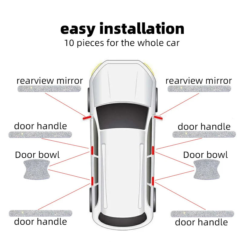 10pcs Car Door Handle Sticker