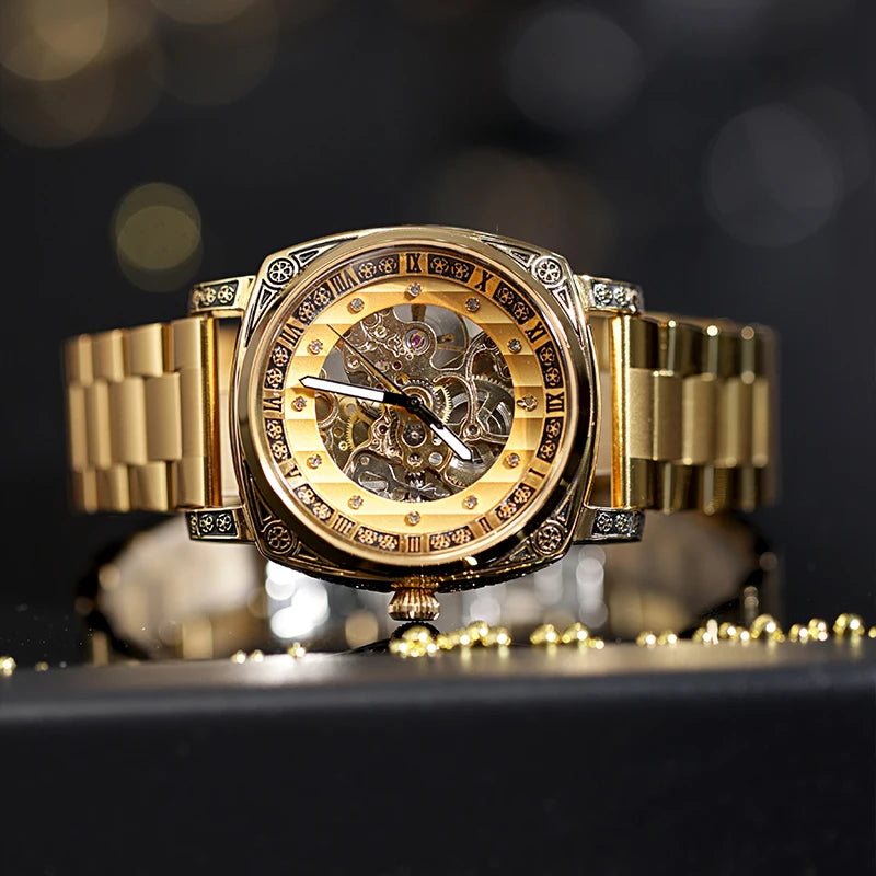 Fully Automatic Mechanical Men's Gold Watch