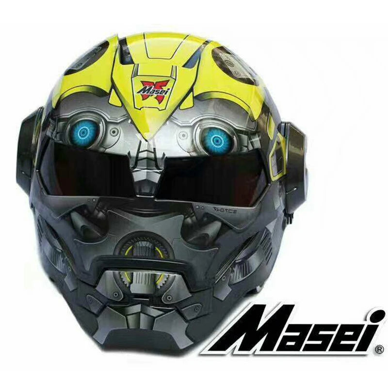 Flip Up Casque Vintage Motorcycle Helmets Full Face Iron Men