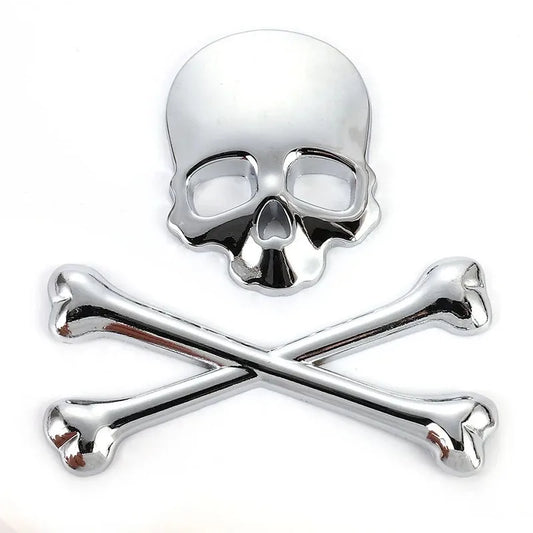 3D Metal Skull Skeleton Crossbones Car Motorcycle Sticker