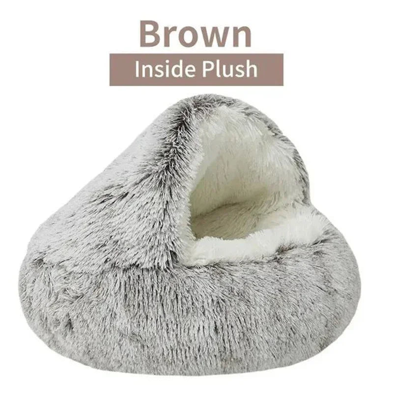 Plush Round Cat Bed Pet Mattress Warm Soft Comfortable