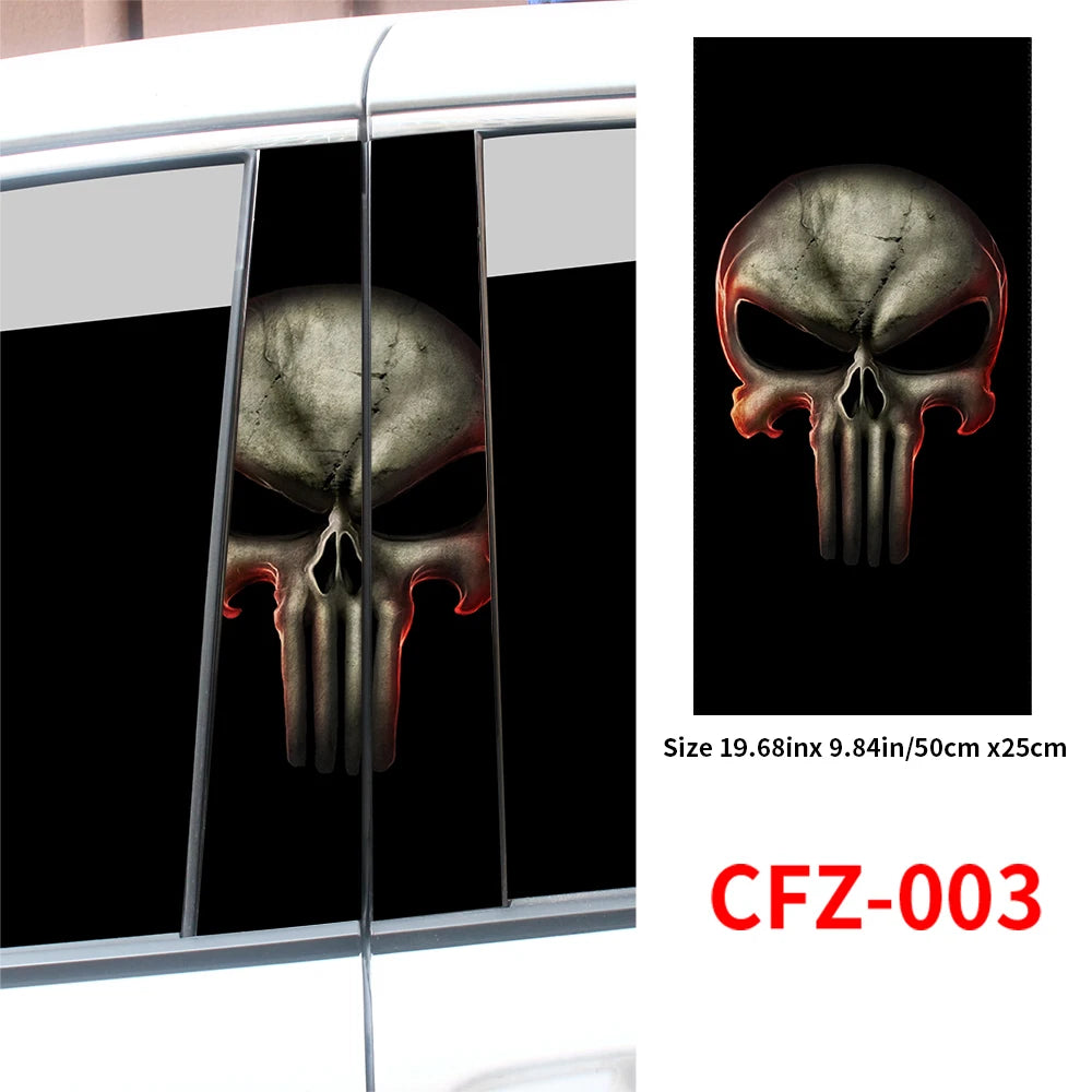 Punisher Skull Stickers Car B-pillar Sticker Waterproof
