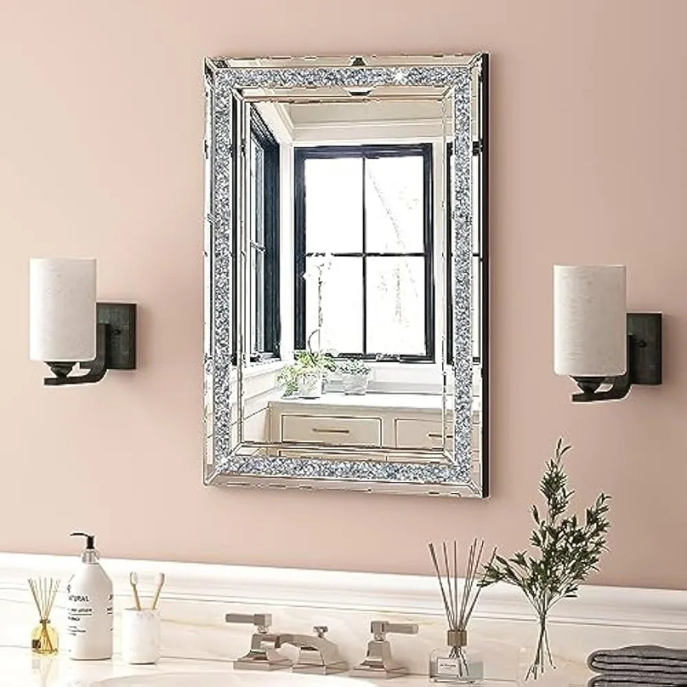 32 x 24 Inches Decorative Crystal Luxury Modern Mirror