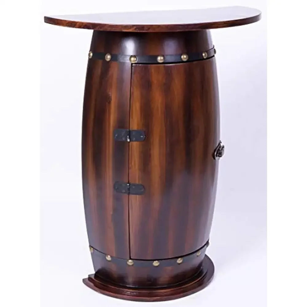 Rustic Wooden Wine Bar Cabinet 10 Bottle Capacity