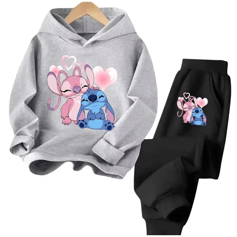 Lilo & Stitch Hoodie Set Casual Tracksuit