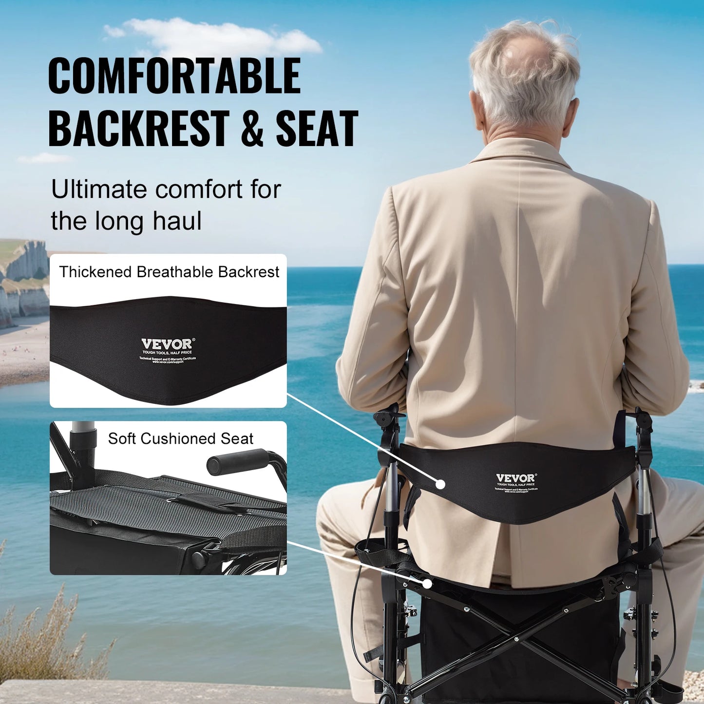 2 in 1 Rollator Walker & Transport Chair