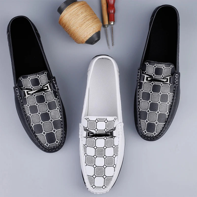 GENUINE LEATHER LUXURY MEN DESIGNER MOCCASINS