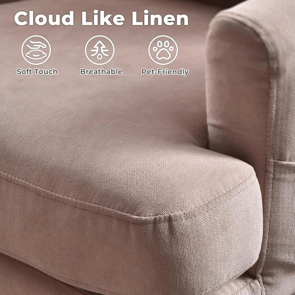 Accent Reading Chair with Footrest and Side Pocket