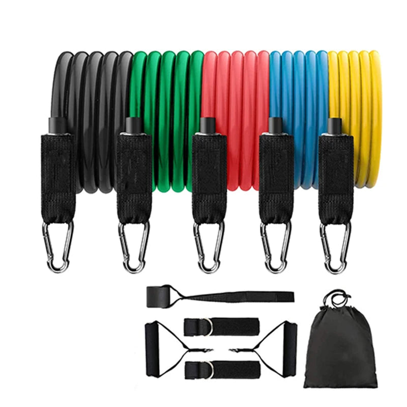 Latex Resistance Pull Band Rope for Pilates, Yoga, CrossFit, 11PCs