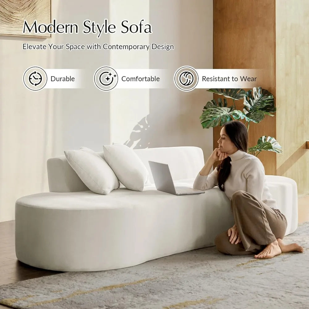 94.5" Curved Modern Compressed Foam Sofa